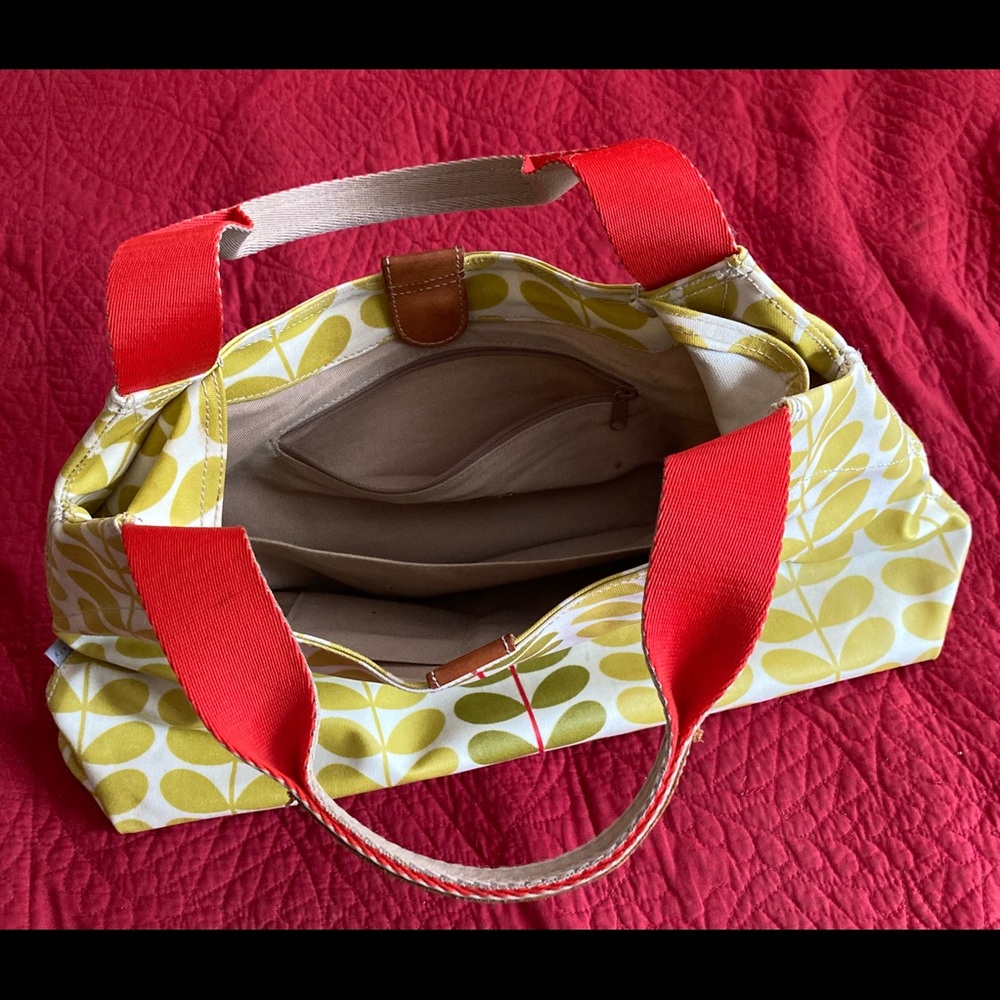 Orla Kiely Classic Stem Check Shoulder Bag Tote Gre… Gem